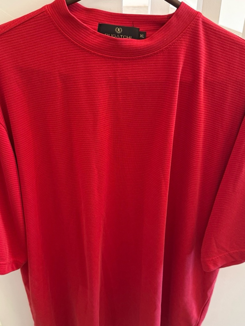 Bugatchi Bright Red Short-Sleeve Crewneck Tee